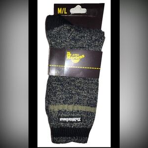 Dr. Martens Airwair Thin Marl Crew Socks 1 Pair Unisex Adult 9-14 Black Blue NEW